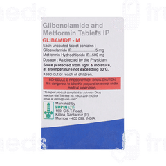 Glibamide-m 5/500 MG Tablet 10 Glibamide-m 5/500 MG Tablet 10