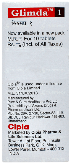 Glimda 1 Tablet 10 Glimda 1 Tablet 10