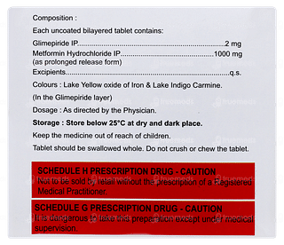 Glimisave M Forte 2/1000 MG Tablet Pr 15