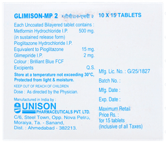 Glimison Mp 2 Tablet 15 Glimison Mp 2 Tablet 15