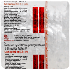 Glitaray M Forte 0.5/1000 Mg Tablet 15