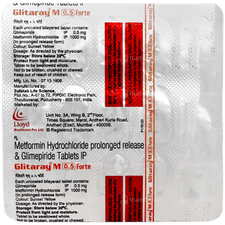 Glitaray M Forte 0.5/1000 Mg Tablet 15