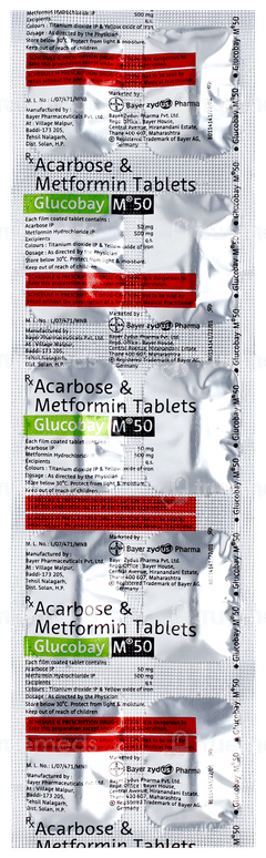 Glucobay M 50 Tablet 10 Glucobay M 50 Tablet 10