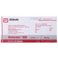 Gluformin 850 Tablet 10 Gluformin 850 Tablet 10