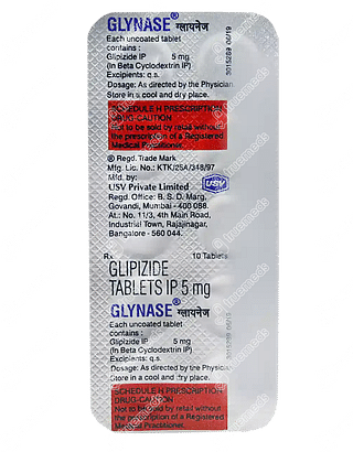 Glynase 5 MG Tablet 10