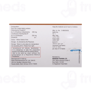 Gudcef L 200/250 MG Tablet 10