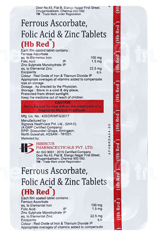 H.b.red 100/1.5Mg Tablet 10