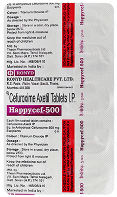 Happycef 500 Mg Tablet 10