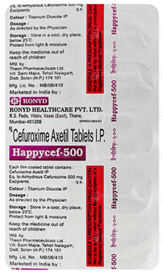 Happycef 500 Mg Tablet 10