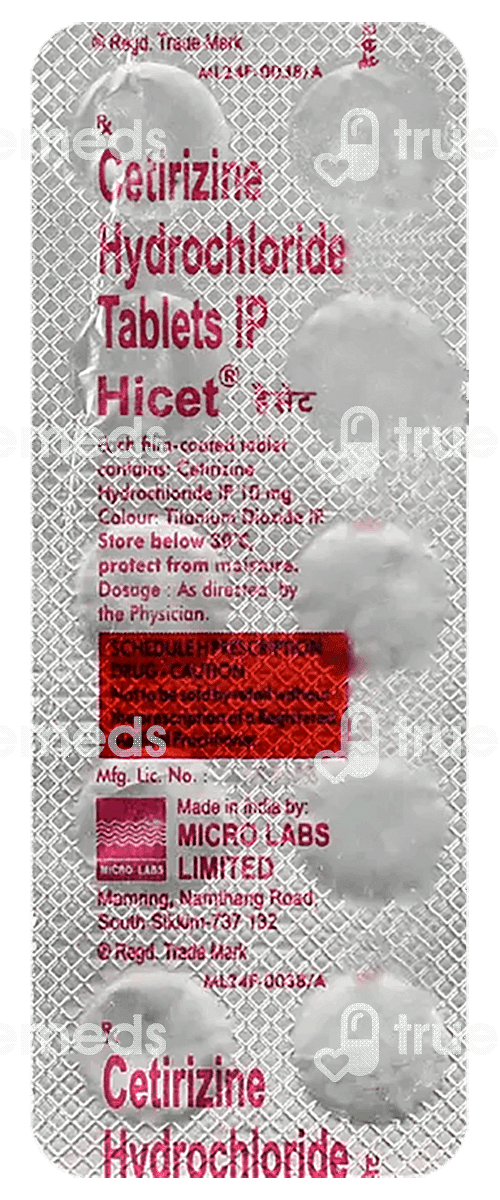 Hicet 10 Mg Tablet 10 Uses Side Effects Dosage Price Truemeds