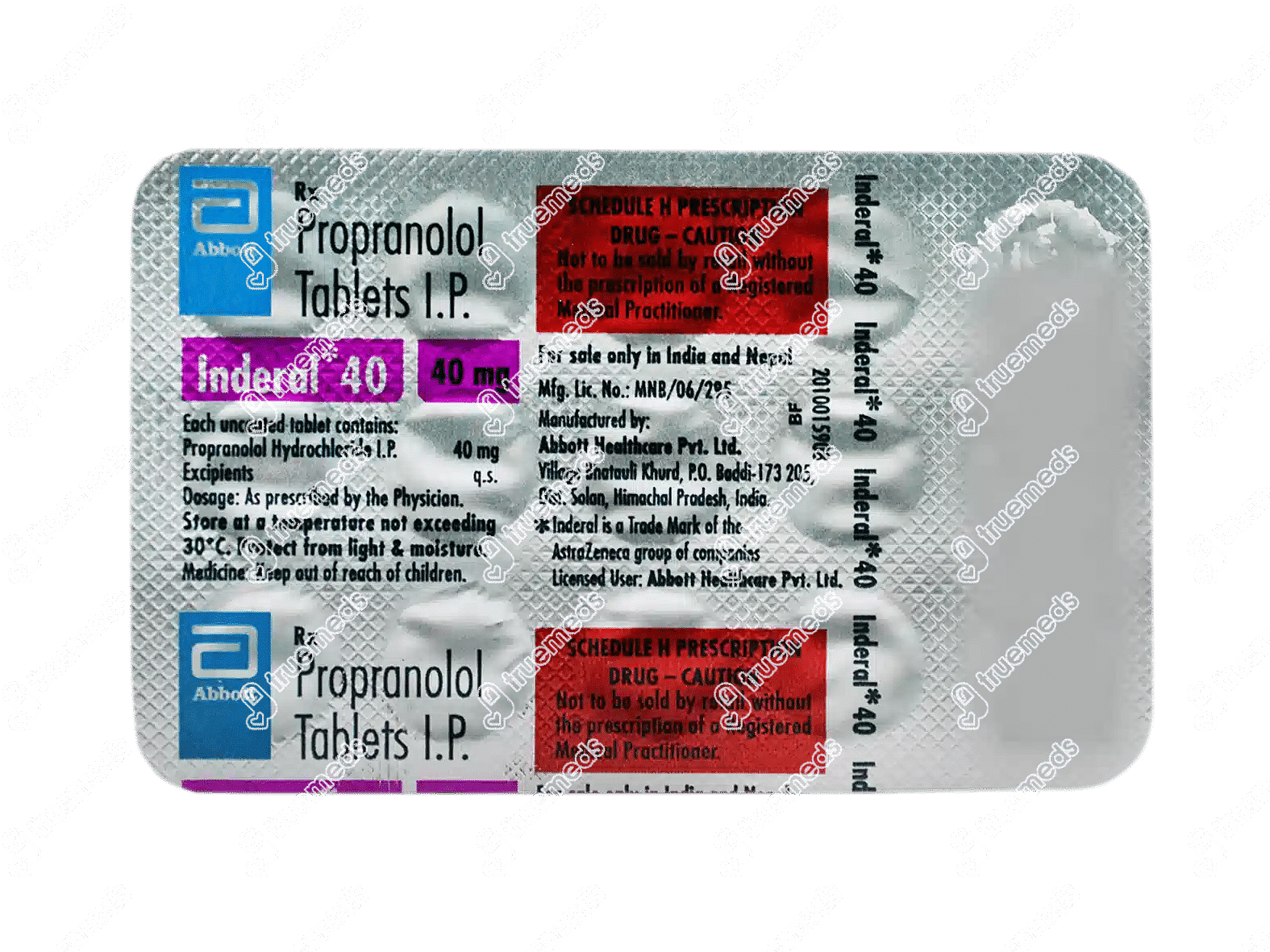 Inderal 40 mg 50 tablet