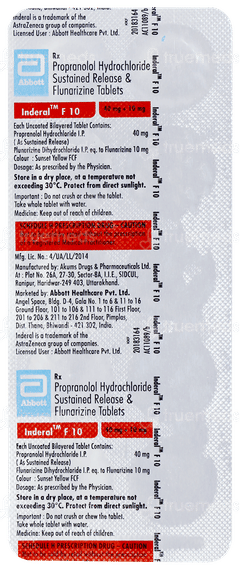 Inderal F 10 Tablet 10