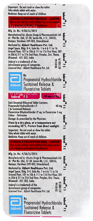 Inderal F 5 Tablet 10