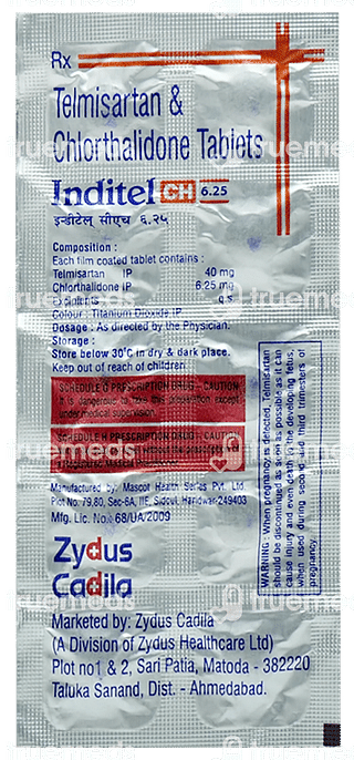 Inditel Ch 40/6.25 MG Tablet 10