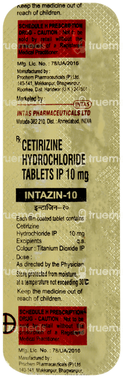 Intazin 10mg Tablet 10