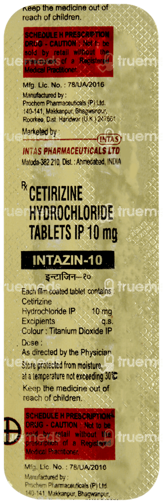 Intazin 10mg Tablet 10