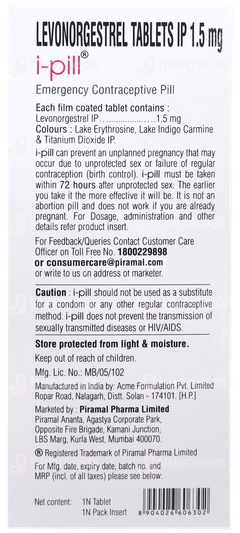 I-pill Emergency Contraceptive Pill 1 I-pill Emergency Contraceptive Pill 1