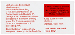 Isordil 5 Sublingual Tablet 10