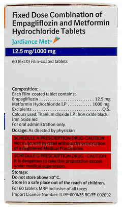 Jardiance Met 12.5mg/1000mg Tablet 10 Jardiance Met 12.5mg/1000mg Tablet 10