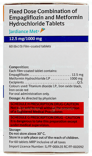 Jardiance Met 12.5mg/1000mg Tablet 10