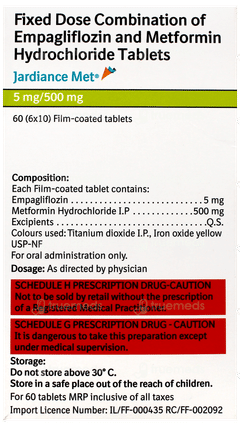 Jardiance Met 5Mg/500Mg Tablet 10 Jardiance Met 5Mg/500Mg Tablet 10