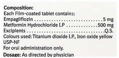 Jardiance Met 5Mg/500Mg Tablet 10 Jardiance Met 5Mg/500Mg Tablet 10