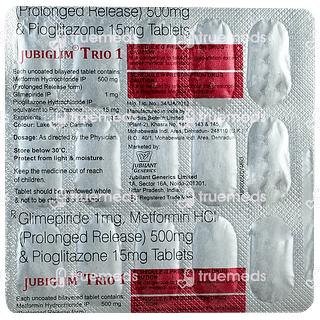 Jubiglim Trio 1/500/15 MG Tablet Pr 15