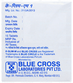 K Glim M 1mg Tablet 15 K Glim M 1mg Tablet 15