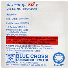 K Glim M Forte 1mg Tablet 15