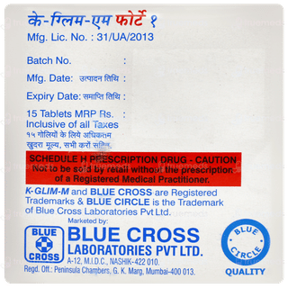 K Glim M Forte 1mg Tablet 15