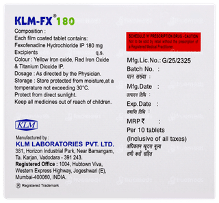 Klm Fx 180 Tablet 10
