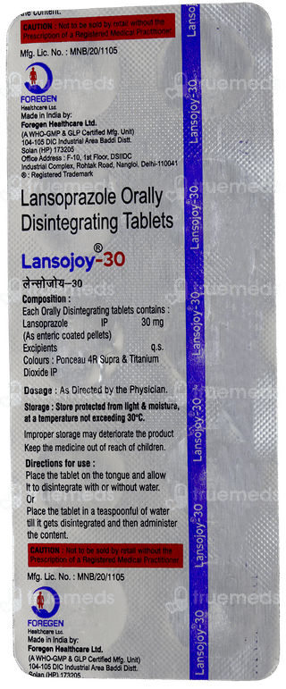 Lansojoy 30Mg Tablet Dt 10