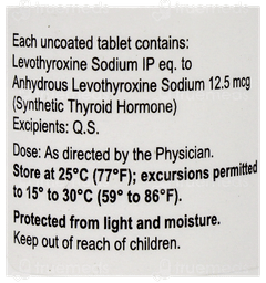 Lethyrox 12.5Mcg Tablet 50 Lethyrox 12.5Mcg Tablet 50
