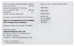 Limcee Orange Flavour Chewable Tablet 15