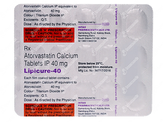 Lipicure 40 MG Tablet 15