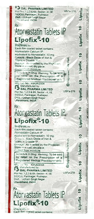 Lipofix 10 Mg Tablet 10