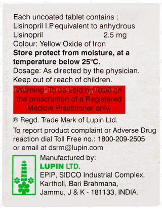 Lipril 2.5 Tablet 15