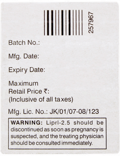 Lipril 2.5 Tablet 15