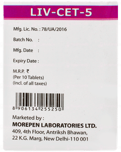 Liv Cet 5 Tablet 10 Liv Cet 5 Tablet 10
