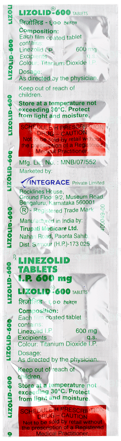 Lizolid 600 Tablet 10 Lizolid 600 Tablet 10