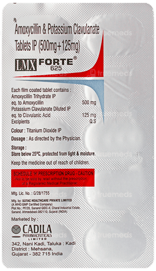 Lmx Package Insert Lmx Forte 500/125 Mg Tablet: Uses, Side Effects, Price & Substitutes