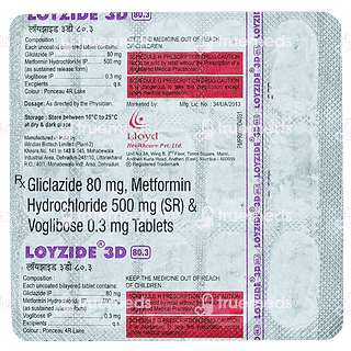 Loyzide 3d 0.3/80/500 MG Tablet 15