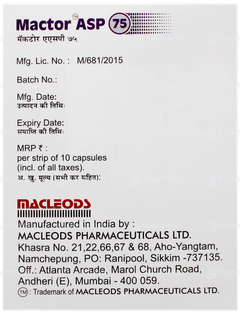 Mactor Asp 75 Capsule 10 Mactor Asp 75 Capsule 10