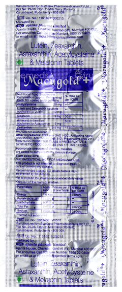 Macugold + Tablet 10