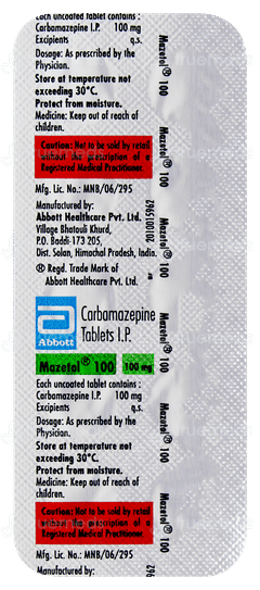 Mazetol 100 Tablet 10 Mazetol 100 Tablet 10
