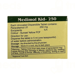 Medimol Kid 250 Orange Flavour Tablet 10