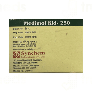Medimol Kid 250 Orange Flavour Tablet 10