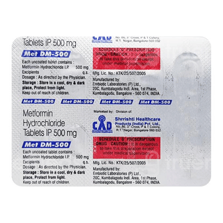 Met Dm 500 Mg Tablet 10
