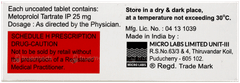 Metapro 25 Tablet 10 Metapro 25 Tablet 10