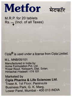 Metfor Tablet 20 Metfor Tablet 20